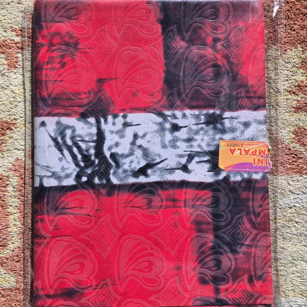 C&H Damini Kampala Fabric, 5 Yards, Red & Black